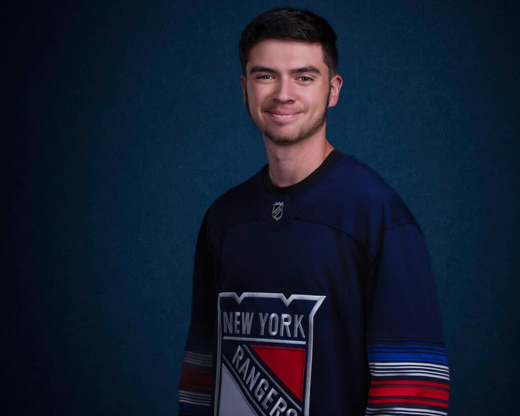 Fun Senior Picture in a Hockey Jersey