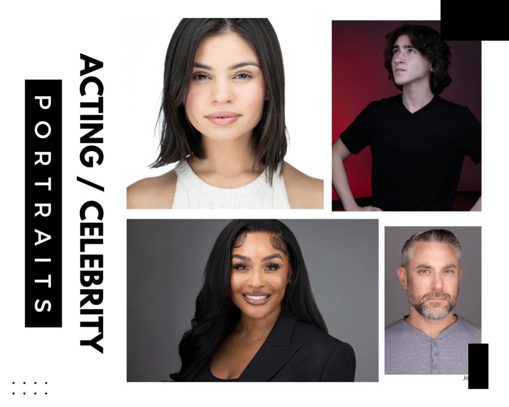 acting and celebrity headshots and portfolios examples