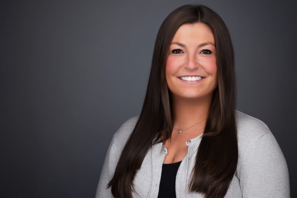 Keller commercial headshot for female executive with professional lighting setup